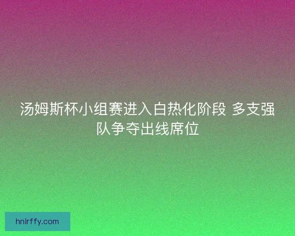汤姆斯杯小组赛进入白热化阶段 多支强队争夺出线席位