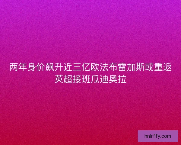 两年身价飙升近三亿欧法布雷加斯或重返英超接班瓜迪奥拉
